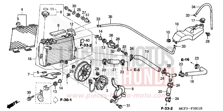 RADIATEUR (D.) (VTR1000SP2/3/4/5/6) von VTR1000 SP-2 GRAPHITE BLACK (NHB01) von 2006